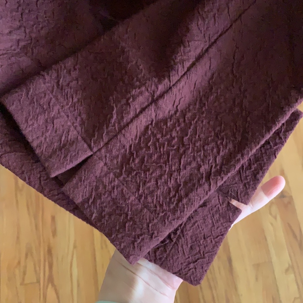 Eileen Fisher Burgundy Textured Open-Front Jacket - Picture 13 of 16